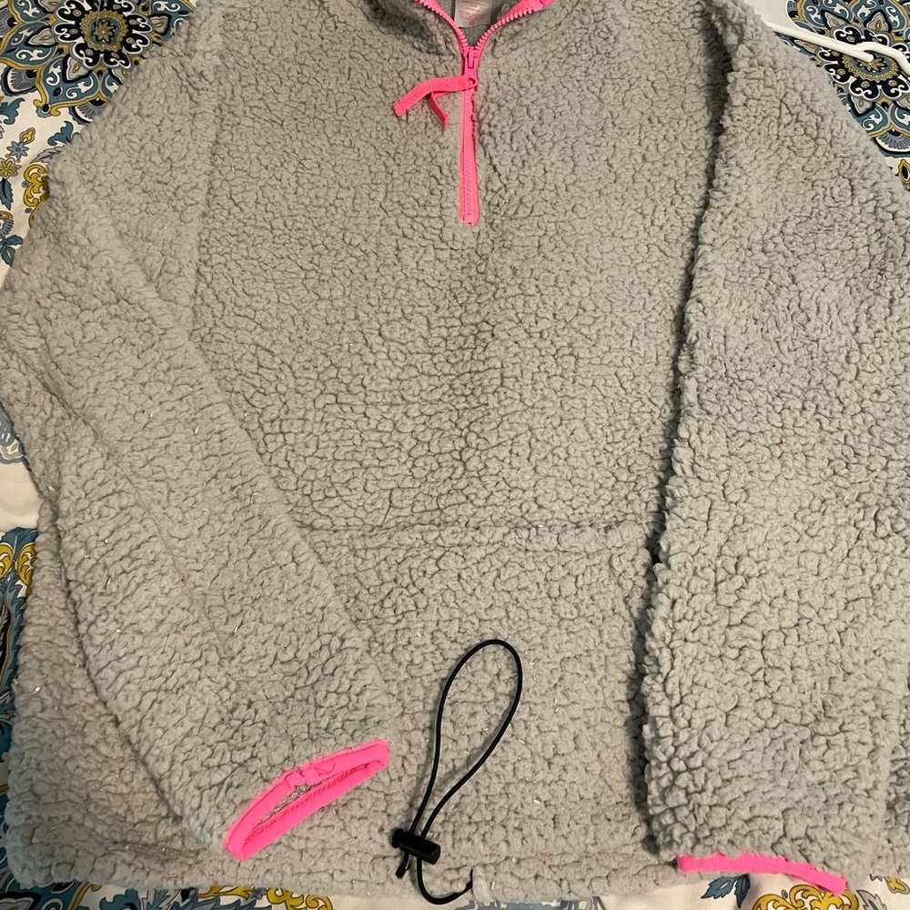 Gray Sherpa quarter zip